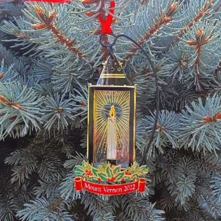 Mount Vernon Metal and Glass Lantern Ornament